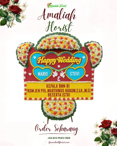 Karangan Papan Bunga Pernikahan di Fodo